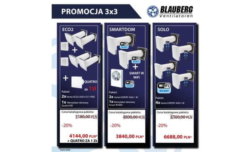 Produkty marki Blauberg w niższej cenie